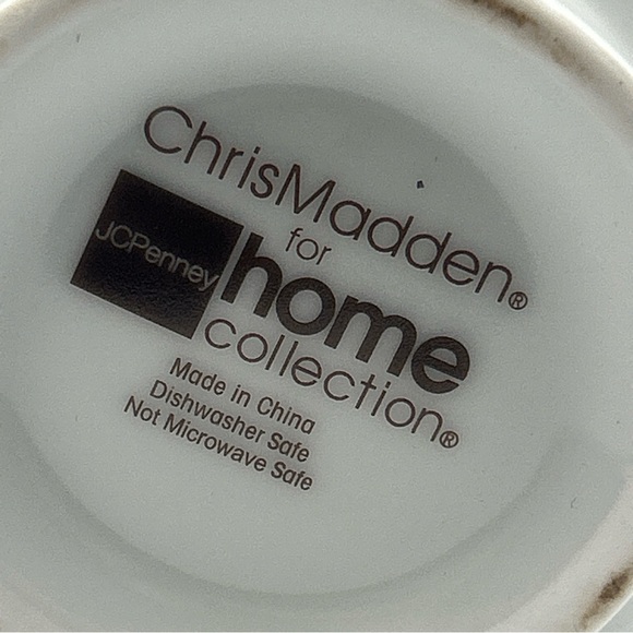 Chris Madden Home Collection Montalira Gold Creamer JC Penney China 3”x3.5” - Picture 13 of 14